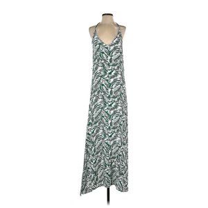Harlyn Women's Size Small Casual Maxi Dress Green White Leaf Print